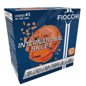 FIOCCHI 12in249 Exacta Target International Trap & Skeet 12gauge 2.75" 24gram 9shot 25 Rounds