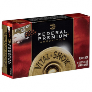 FEDERAL Premium Vital Shok Shotgun Ammo 12 Ga. 2.75 In. 9 Pellets 00 Buck 5 Rd. - Pfc15400