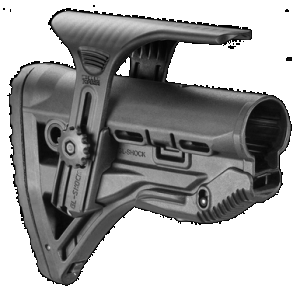 FAB Defense FXGLSHOCKCP GL-Shock CP Buttstock for AR-15/ M16/ M4 w/Adjustable Cheek-Rest & Anti-Rattle Mechanism Black Mil-Spec Reinforced Polymer
