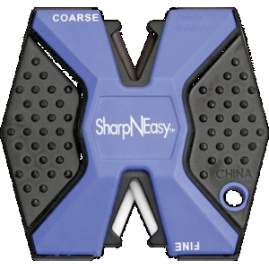 AccuSharp 334CD SharpNEasy 2-Step Sharpener Hand Held Fine/Coarse Ceramic Stone Sharpener Plastic Handle Black/Blue 24