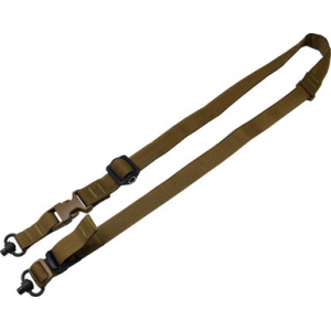 TacShield Warrior 2n1 Sling Padded Web Quick Adjuster QD Push Button Swivel Coyote Brown
