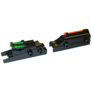 Truglo TG944A Pro Magnum Gobble-Dot Browning Maxus, Silver Red/Green Fiber Optic Black 1/4" Rib