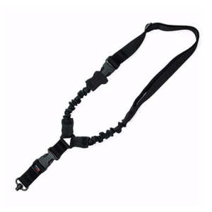 GrovTec US Inc GTSL52 Single Point made of Black Elastic with Bungee Design & 1.25" Push Button Swivels for Rifle/Shotgun