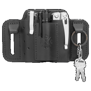 1791 Gunleather MNESMFBLKA EDC Mini Easy Slide OWB Black Leather Belt Slide Ambidextrous