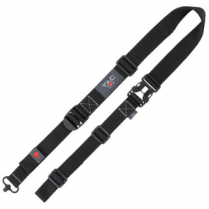 Tac Six 8493 Citadel Double Point Rifle Sling, Quick Detach Swivels, Tri-Sectional Custom Fitting Black Heavy-Duty Webbing