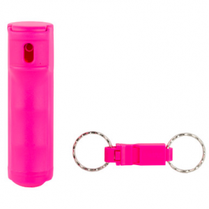 Sabre Pepper Gel Spray Pink with Whistle Keychain