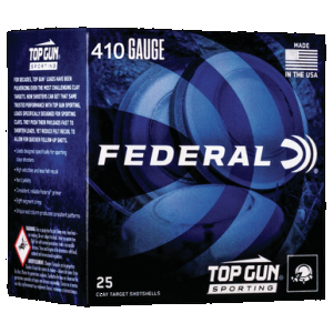Federal Top Gun Shotgun Ammo 410 ga. 2.5 in. 1/2 oz. 1330 FPS 9 Shot 25 rd.