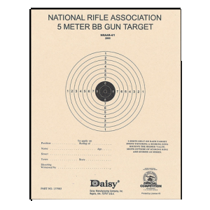 Daisy 408 NRA 5-Meter Target Air Rifle Bullseye Hanging Paper 5 Meters Air Rifle Black/White 50 Per Pkg