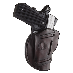 1791 Gunleather 3WH1SBRA 3-Way IWB/OWB Size 01 Signature Brown Leather Belt Loop Fits 1911 3-4" Ambidextrous Hand
