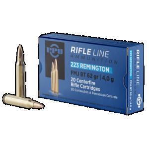 PPU Pp223f2 Standard Rifle 223rem 62gr Full Metal Jacket Boat Tail 20 Rounds