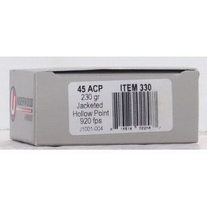 UNDERWOOD 45 ACP 230GR JHP