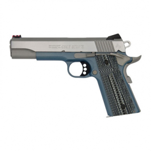 Colt Mfg O1070CCSBT 1911 Competition 45 ACP Caliber with 5" National Match Barrel, 8+1 Capacity, Blue Titanium Finish Frame, Serrated Stainless Steel Slide, Gray G10 Grip & 70 Series Firing System
