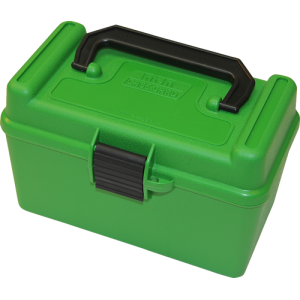 Mtm MTM Deluxe Handled Rifle Ammo Case Large Rifle Green 50 rd. - $10.15 at Shooting Surplus