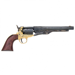 Traditions FR186012 1860 Army Break Open 44 Cal #11 Percussion 8" 6 Shot Brass Engraved Frame Blued Engraved Barrel Blued Cylinder Walnut Grip