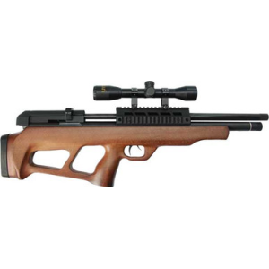 Beeman 1357 Under-Lever Pre-Charged Pneumatic 177 Pellet 12+1 Shot Black Black Receiver European Hardwood Scope 4x32mm