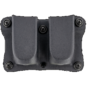 DeSantis Gunhide A87KJJJZ0 Quantico Double Mag Pouch OWB Black Kydex, Belt Clip Fits Belts Up To 1.50" Wide, Compatible w/Glock 17 or 19 Magazines, Ambidextrous