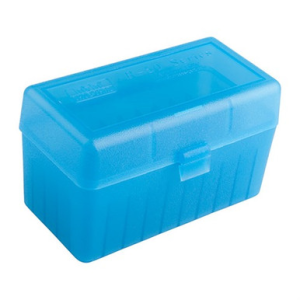 MTM Case-Gard RLLD5024 Case-Gard R-50 Multi-Caliber Rifle Clear Blue Polypropylene 50rd