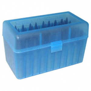 MTM Case-Gard RS5024 Case-Gard R-50 Multi-Caliber Clear Blue Polypropylene 50rd