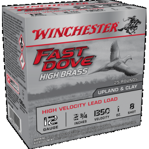 WINCHESTER Ammo Wfd128b Fast Dove & Clay High Brass 12gauge 2.75" 1oz 8shot 25 Rounds