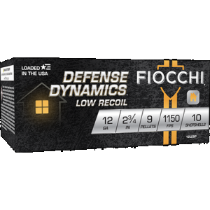FIOCCHI 12le9p Defense Dynamics Low Recoil 12gauge 2.75" 1buck Shot 10 Rounds