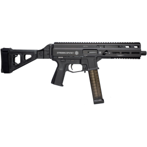 Grand Power Stribog SP45A3 .45 ACP Semi-Auto Pistol - Black | 8" Threaded Barrel | 3x 20rd Mags | SBT Folding Arm Brace