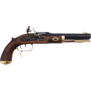 Traditions P1090 Trapper SAO 50 Cal Flintlock 9.75" 1rd Blued Frame & Barrel Hardwood Grip
