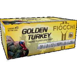 FIOCCHI Golden Turkey Shotgun Ammo 12 Ga. 3 In. 1 3/4 Oz. 5 Shot 10 Rd.