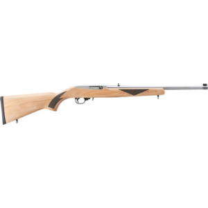 Ruger 31229 10/22 Sporter 22 LR 10+1 18.50" Clear Satin Stainless Steel Barrel, Natural Wood W/Black Checkering Wood Stock