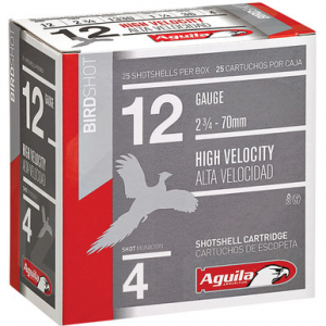 Aguila High Velocity Shotgun Game Load 12 ga. 2.75 in. 1 1/4 oz. 4 Shot 25 rd.