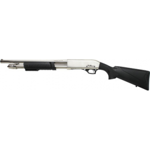 Iver Johnson PAS12 12GA, 18in. Barrel, 4rd, Black Synth. Stock & Forend - Gray (PAS12 SATIN)