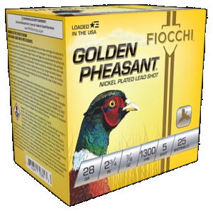 Fiocchi Golden Pheasant Shotgun Loads 28 ga. 2.75 in. 7/8 oz. 5 Shot 25 rd.