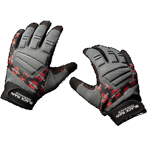 Black Rain Ordnance TACTGLOVEGRY/BLK/RDL Tactical Gloves Black/Gray/Red Large Velcro