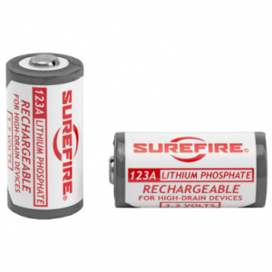 SureFire SFLFP123 123A Batteries White/Black 3.2 Volts 450 mAh (2) Single Pack Rechargeable