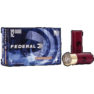 FEDERAL Power-shok Load 12 Gauge 2.75 In. 8 Pellets 000 Buck 5 Rd.