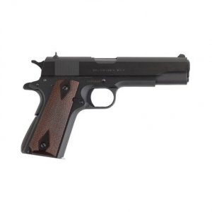 Colt Mfg O1970A1CS Government Series 70 45 ACP 7+1 5" Black National Match Barrel, Blued Serrated Steel Slide & Frame w/Beavertail, Rosewood Grip, Ambidextrous
