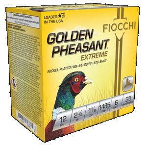 FIOCCHI Golden Pheasant Shotgun Loads 12 Ga. 2.75 In. 1 3/8 Oz. 6 Shot 25 Rd.