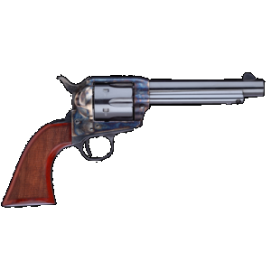 Taylors & Company 555138 1873 Cattleman Gunfighter 357 Mag Caliber with 5.50" Blued Finish Barrel, 6rd Capacity Blued Finish Cylinder, Color Case Hardened Finish Steel Frame & Walnut Army Size Grip