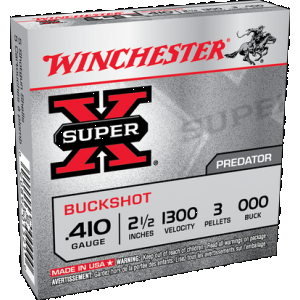 WINCHESTER Super-x Shot 410 Ga. 2.5 In. 3 Pellets 000 Buck Shot 5 Rd.