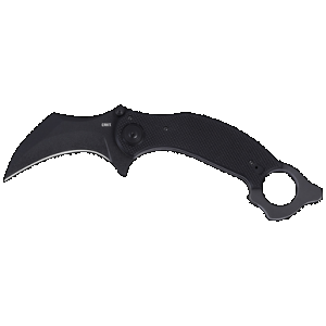 CRKT 2635 DU Hoc Deadbolt 3.62" Fixed Karambit Plain Black Powder Coated D2 Steel Blade, Black G10 Handle