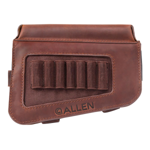 Allen Allen 8519 Westcliff Buttstock Cartridge Carrier 7rd Capacity Leather Rifle Buttstock Mount Features Raised Cheek Piece - $40.85 at Shooting Surplus