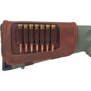 Allen Allen 8517 New Castle Buttstock Cartridge Carrier Brown Leather 7rd Capacity Rifle Buttstock Mount - $32.58 at Shooting Surplus