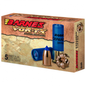 BARNES Vor-tx Shotgun Ammo 12 Ga. 2.75 In. 438 Gr. Expander Tipped Slug 5 Rd.