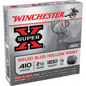 WINCHESTER Ammo X41rs5vp Super X 410gauge 2.50" 1/5oz Rifled Slug Shot 15 Rounds