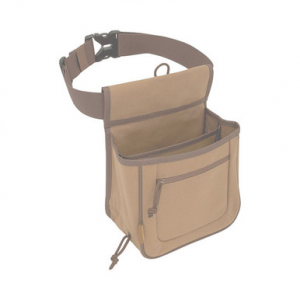 Allen 8332 Rival Double Compartment Shell Bag Tan Canvas Holds 2 Boxes of 2 3/4" 12 Gauge Shells Side By Side