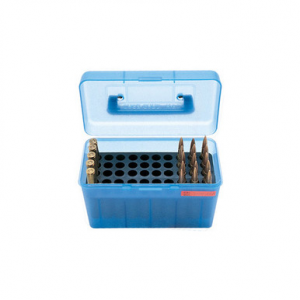 Mtm Dlx Handled Ammo 50 Rd Lg Rifle Clr Blue