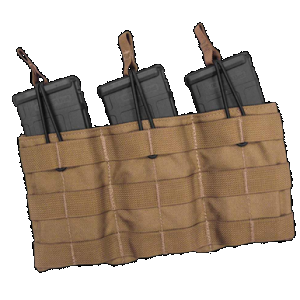 TAC Shield T3508CY Triple Rifle Speed Load Pouch, Coyote 1000D Nylon