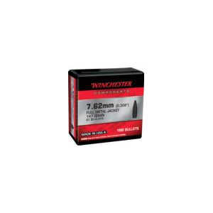 Winchester WB762M147X 7.62mm/.308 147gr FMJBT NATO Centerfire Rifle Bullets