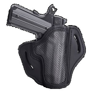 1791 Gunleather CFBH1SBLR BH1 OWB 01 Stealth Black Leather with Carbon Fiber Belt Slide Right Hand