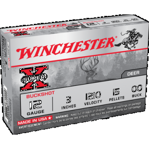 WINCHESTER Super-x Magnum Buffered Shot 12 Ga. 3 In. 15 Pellets 00 Buck 5 Rd.