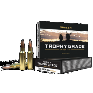 Nosler 60062 Trophy Grade 300RemSAUM 180gr Nosler Spitzer Partition 20 Rounds